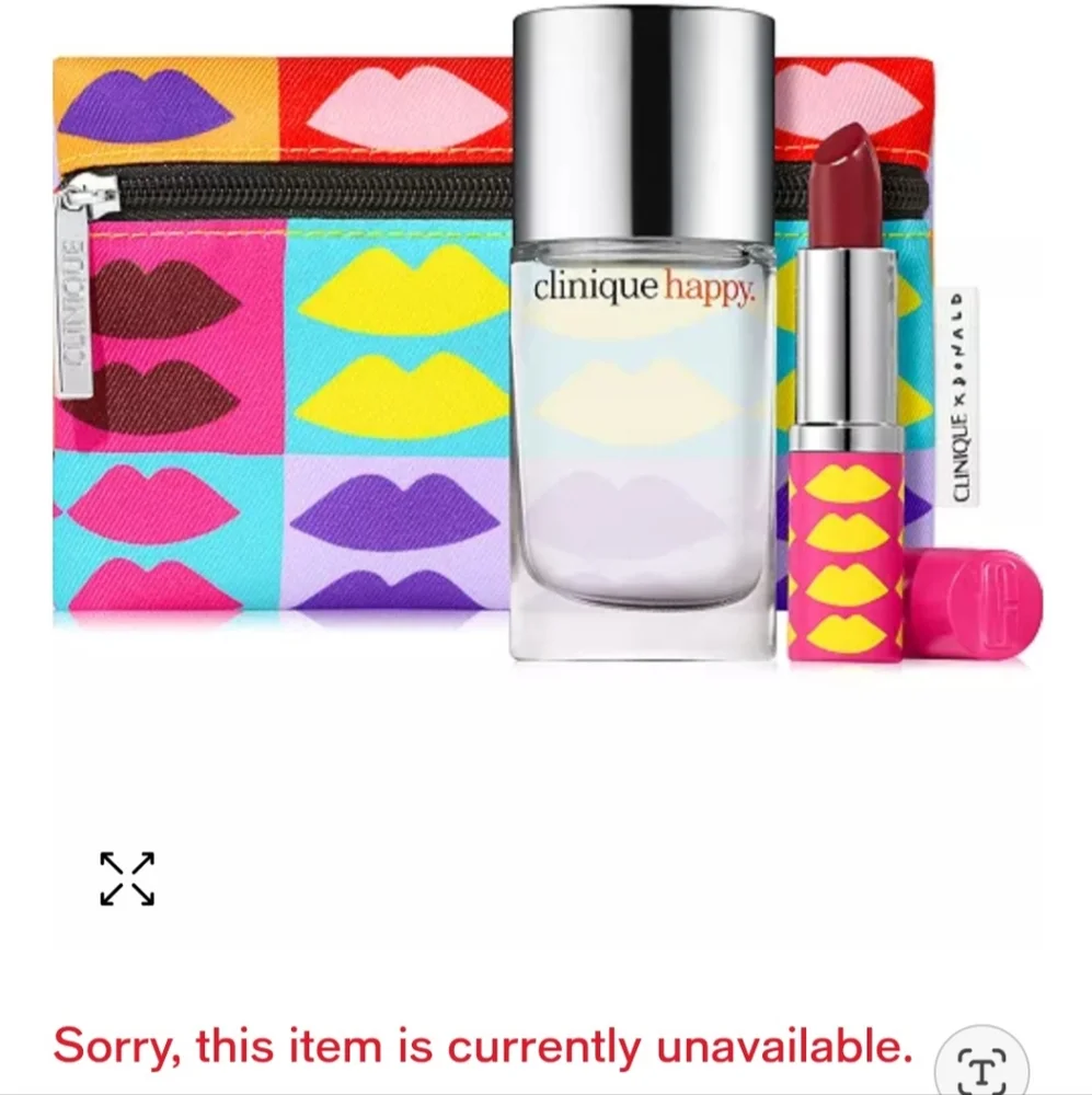 Clinique Happy With Love Pop Lipstick & Pouch - 3 piece Set BNWT SO 1 LEFT!